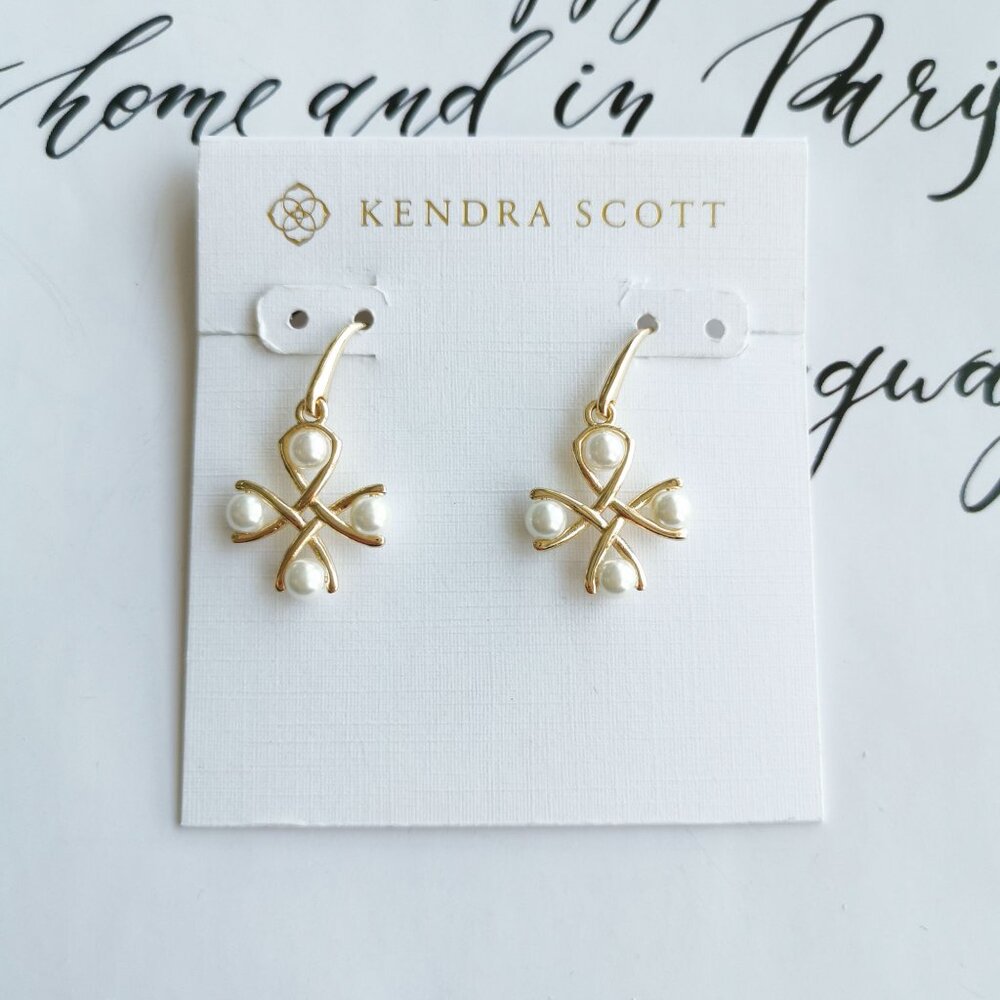 Kendra Scott Everleigh Gold Pearl Drop Earrings
